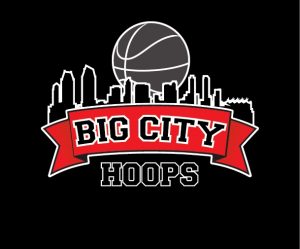 A black and red logo for big city hoops.
