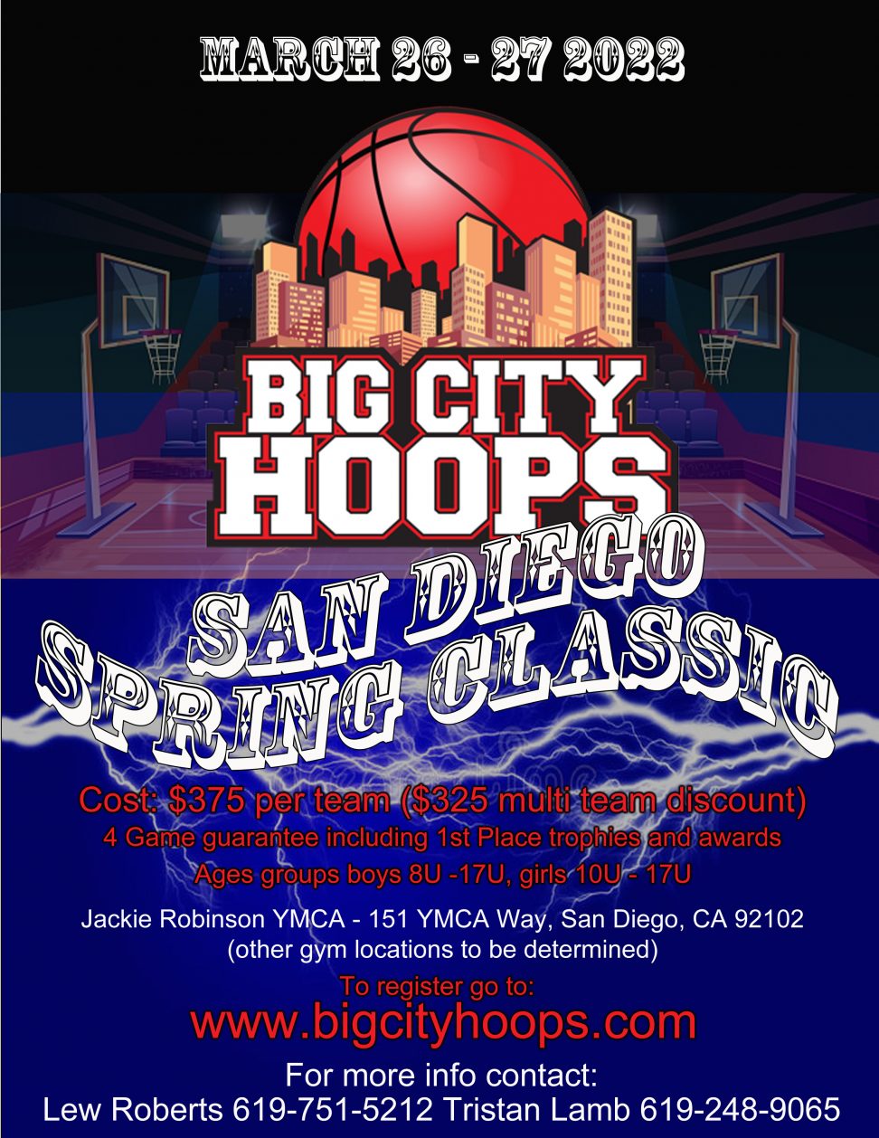 A poster for the big city hoops event.