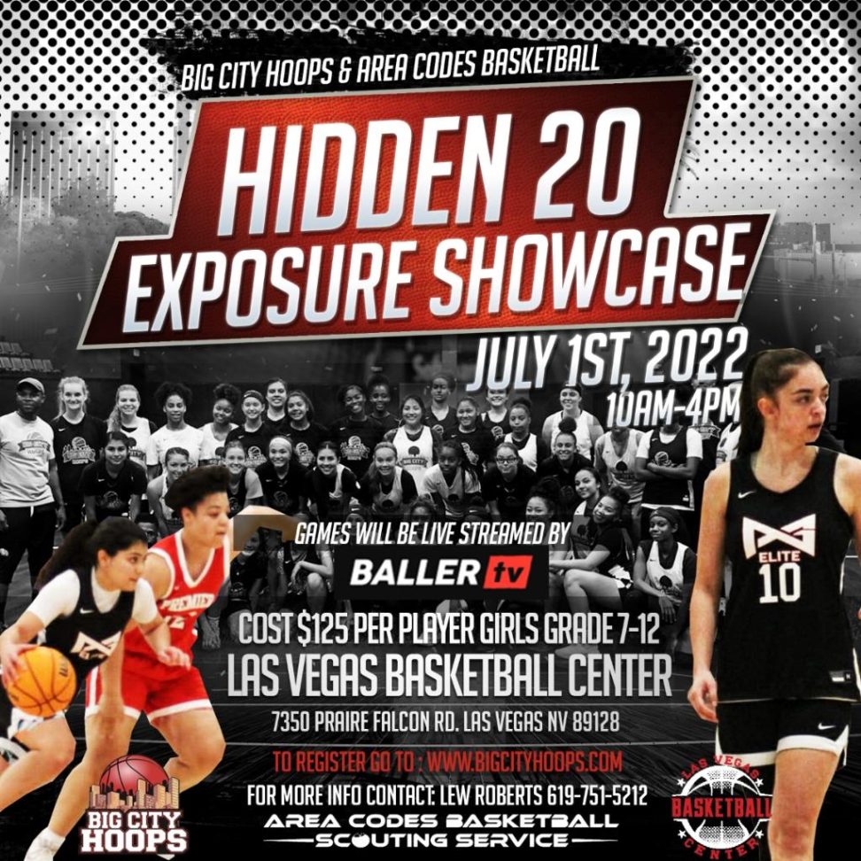 A poster of basketball players and the event.