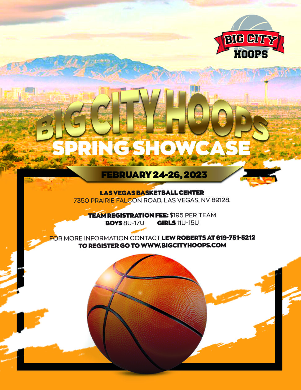 A poster of the big city hoops spring showcase.